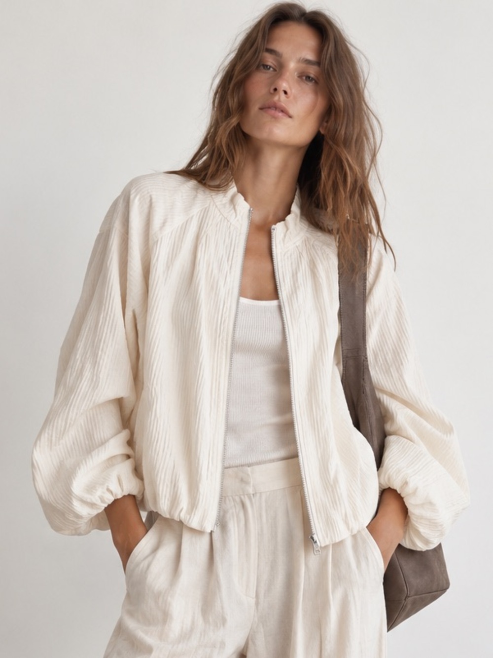 Tageechita statement Jacket dramatic Balloon Sleeve Blouson architectural large